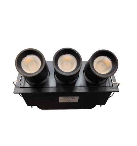[LAM-LUM-LUM-903] LAMPARA SPOT LINEAL TRIPLE CUT OUT MULTISPOT 6W 100-240V 3000K 10,8 X 4 CM NEGRO MATE LUM-903 LUMIND
