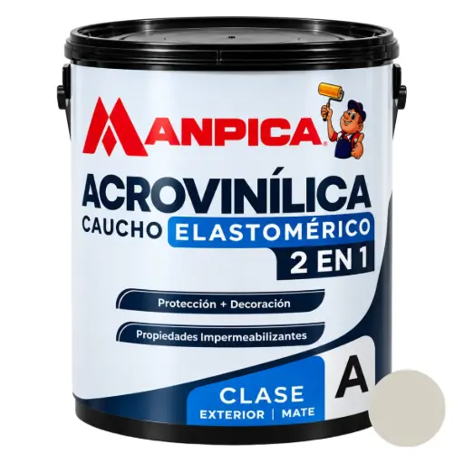 [PIN-MAN-CEA-107-10] PINTURA DE CAUCHO ACROVINILICA ELASTOMERICA EXTERIOR 1 GL BLANCO OSTRA REF. CEA-107-10 MARCA MANPICA