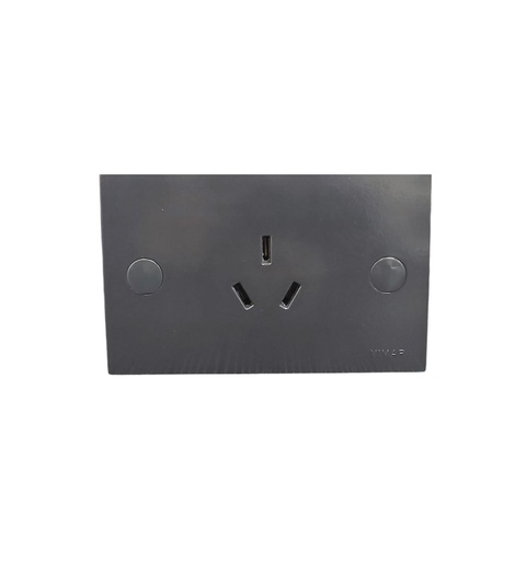 [TOM-VIM-06022.G] TOMA CORRIENTE 2P + T 20A 120 - 250V (220V) ( PATA GALLINA ) REF. 06022.G BLOCK GRIS ANTRACITA VIMAR