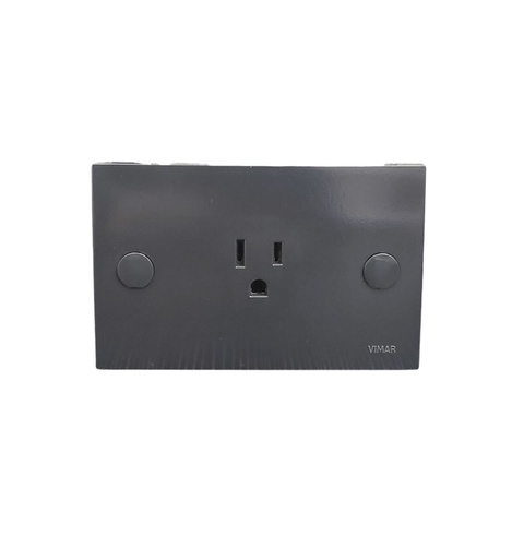 [TOM-VIM-06024.G] TOMA CORRIENTE SENCILLO 2P + TIERRA 16 A 250V REF. 06024.G SERIE BLOCK COLOR GRIS ANTRACITA VIMAR