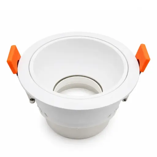 [LAM-LUC-AROBB] LAMPARA SPOT ARO P/ EMP ANG. AJUST 75 MM RED. P/GU10 S/BOM C/BLANC REF. AROBB / 504336 MARCA LUCERNA