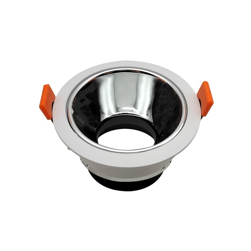 [LAM-LUC-AROBE] LAMPARA SPOT ARO P/ EMP ANG. AJUST 75MM RED P/GU10 S/BOM C/BLA-ESP REF. AROBE / 504350 MARCA LUCERNA