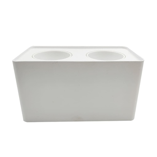 [LAM-LUC-AROBLOCK2BB] LAMPARA SPOT ARO RECT P/GU10 S/BOM SUP MOD BLOCK DOBLE C/BLA REF AROBLOCK2BB / 504299 MARCA LUCERNA