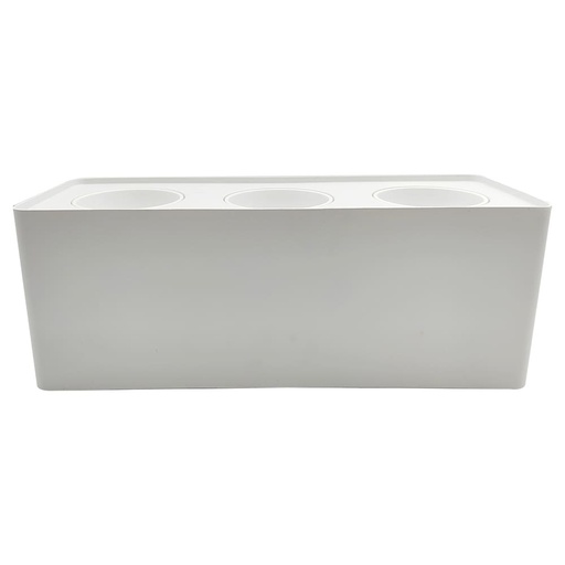 [LAM-LUC-AROBLOCK3BB] LAMPARA SPOT ARO RECT. P/GU10 S/BOM SUP MOD BLOCK TRIP C/BLA REF. AROBLOCK3BB / 504312 MARCA LUCERNA