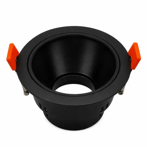 [LAM-LUC-ARONN] LAMPARA SPOT ARO P/ EMP ANG. AJUST 75 MM RED. P/GU10 S/BOM C/NEGRO REF. ARONN / 504343 MARCA LUCERNA