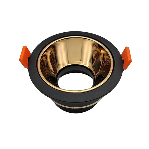 [LAM-LUC-ARONRO] LAMPARA SPOT ARO P/EMP ANG AJUST 75MM RED P/GU10 S/BOM C/NEG-ORO R REF ARONRO / 504404 MARCA LUCERNA
