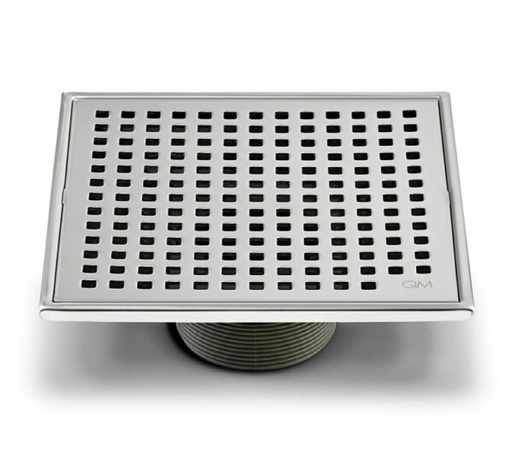 [REJ-QM-88.100.04-ST] REJILLA CUADRADA / DESAGUE 4" X 4" SERIE LAGOS LINEA MIRA COLOR SATIN MARCA QUALITY METAL