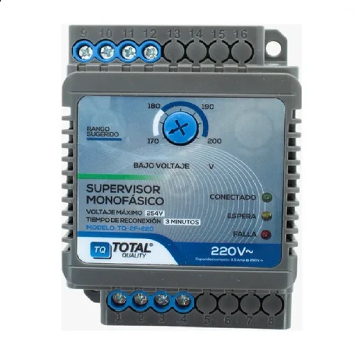 [SUP-TQL-TQ-2F-220] SUPERVISOR DE VOLTAJE P/ CARGAS Y MOTORES MONOFASICO 220 V REF TQ-2F+220 MARCA TOTAL QUALITY