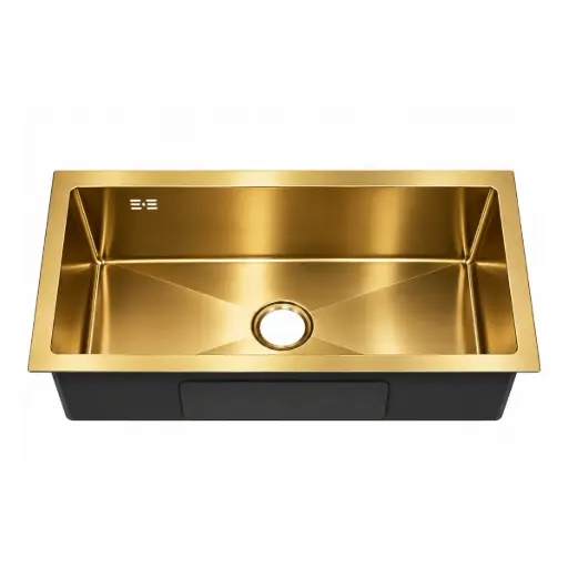 [FRE-BAR-FRE.02.12] FREGADERO DE 1 TINA LAVA COPA ACERO INOX. DORADO BAJO TOPE 26 CM X 43 CM X 22 CM REF. FRE.02.12 BARI