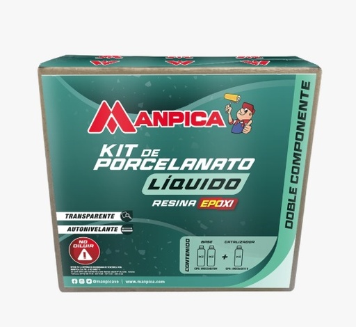 [POR-MAN-KCP-000-007] PORCELANATO LIQUIDO EPOXICO 3 KG (A) 2KG + CATALIZADOR (B) 1KG TRANSPARENTE REF. KCP-000-007 MANPICA