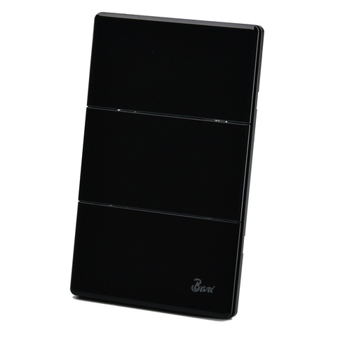 [INT-BAR-INT.10.03] INTERRUPTOR TRIPLE SERIE VUOTO COLOR NEGRO BRILLANTE REF. INT.10.03 MARCA BARI