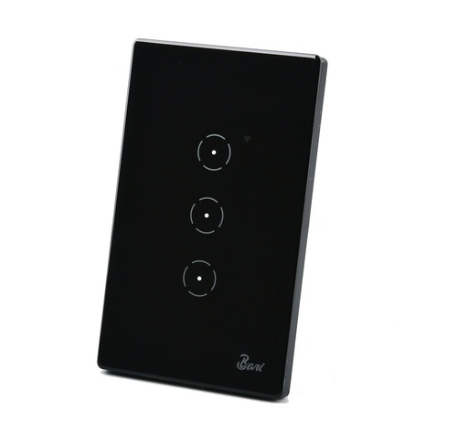 [INT-BAR-INT.10.15] INTERRUPTOR TRIPLE SMART SERIE VUOTO COLOR NEGRO BRILLANTE REF. INT.10.15 MARCA BARI