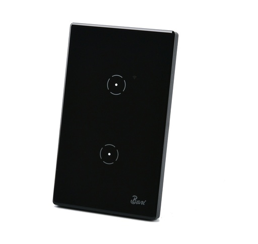 [INT-BAR-INT.10.14] INTERRUPTOR DOBLE SMART SERIE VUOTO COLOR NEGRO BRILLANTE REF. INT.10.14 MARCA BARI