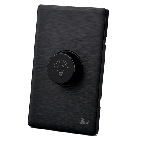 [INT-BAR-INT.09.09] INTERRUPTOR TIPO DIMMER SERIE SOLLIEVO COLOR NEGRO CEPILLADO REF. INT.09.09 MARCA BARI
