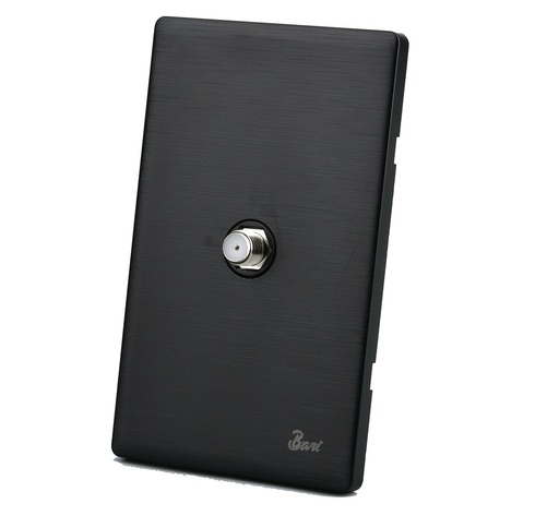 [TOM-BAR-INT.09.06] TOMA PARA TV SERIE SOLLIEVO COLOR NEGRO CEPILLADO REF. INT.09.06 MARCA BARI