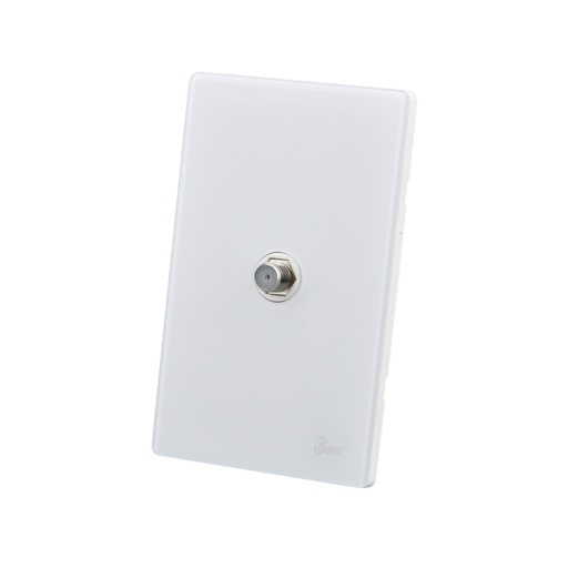 [TOM-BAR-INT.11.06] TOMA PARA TV SERIE NEVE COLOR BLANCO BRILLANTE REF. INT.11.06 MARCA BARI