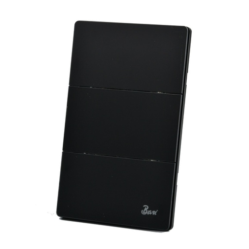 [INT-BAR-INT.14.03] INTERRUPTOR TRIPLE SERIE SPENTO COLOR NEGRO MATE REF. INT.14.03 MARCA BARI