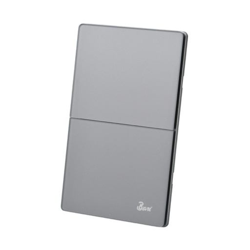 [INT-BAR-INT.15.02] INTERRUPTOR DOBLE SERIE CENERE COLOR GRIS MATE REF. INT.15.02 MARCA BARI