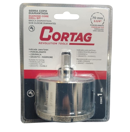 [BRO-COR-60883] SIERRA COPA BROCA DIAMANTADA 70 MM 2.3/4" P/CERAM-PORCEL-MARMOL-GRANITO REF. 60883 / 468830 CORTAG