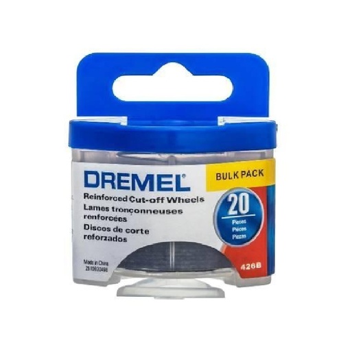 [DIS-DRE-862380] DISCO DE CORTE 1.1/4" P/ FIBRA VIDRIO DREMEL 20 PZAS MOD. 426B / 2615426BAA REF. 862380 MARCA DREMEL
