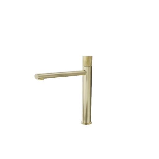 [GRI-NOV-NVGRI5631] GRIFERIA MONOMANDO ALTO P/ LAVAMANO ACERO INOX SERIE FUTURA D´OR RAD / DORADO REF NVGRI5631 NOVA