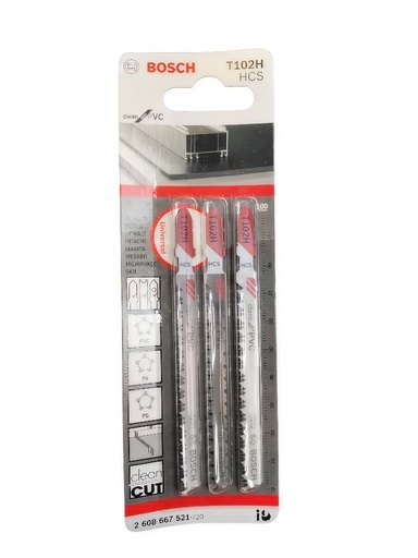 [HOJ-BOS-2608667521] JUEGO DE HOJA DE SIERRA CALADORA CORTE/PVC T102H REF. 2608667521 / 876780 / 783750 MARCA BOSCH