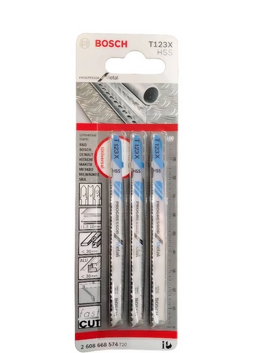 [HOJ-BOS-2608668574] JUEGO DE HOJA DE SIERRA CALADORA CORTE/METAL T123X REF. 2608668574 / 876770 / 783729 MARCA BOSCH