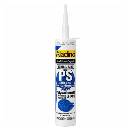 [SIL-ALA-CA32] SILICON / SELLADOR DE POLICARBONATO Y PVC 280 ML CLARO JOINSIL 3360 REF. CA32 / 007626 MARCA ALADINO