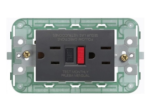 [TOM-VIM-00296.CM] TOMA CORRIENTE DOBLE ( TACO ) 2P + TIERRA USA 15A 125V  NEVE UP CARBON MATT REF. 00296.CM VIMAR