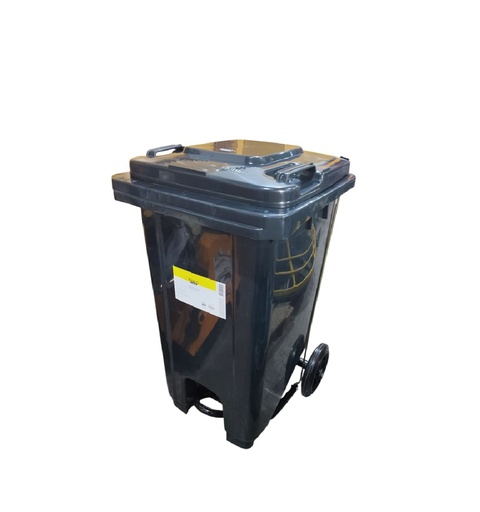 [CON-BAS-63-05-005] CONTENEDOR DE DESECHOS SOLIDOS 100 LTS C/RUEDAS Y PEDAL C. NEGRO REF 63-05-005 / 000002 BASIC LIVING