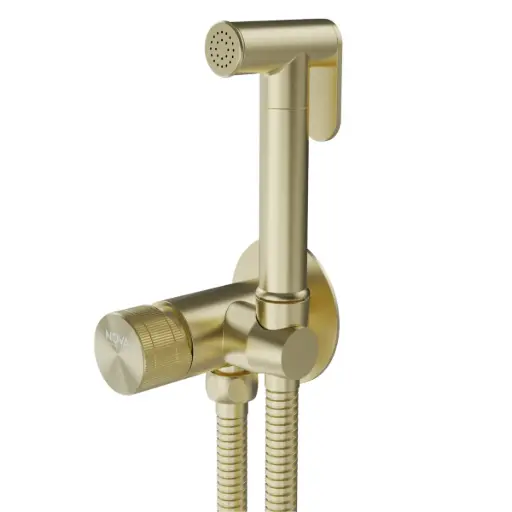 [DUC-NOV-NVGRI5637] DUCHA TELEFONO DE MANO ACERO INOX C/MEZCLAD SERIE FUTURA D´OR RAD / DORADO REF. NVGRI5637 MARCA NOVA