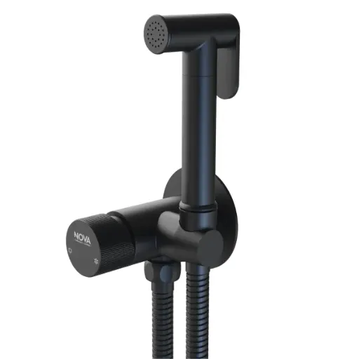 [DUC-NOV-NVGRI5667] DUCHA TELEFONO DE MANO ACERO INOX C/MEZCLAD SERIE FUT NOIR RAD / NEGRO MAT REF. NVGRI5667 MARCA NOVA