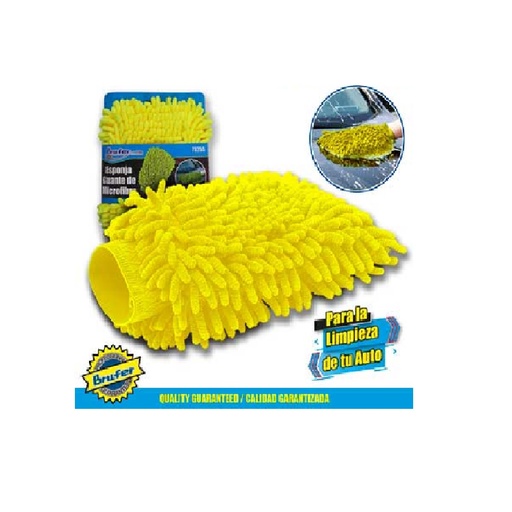 [ESP-BRU-73255] ESPONJA / GUANTE DE MICROFIBRA 31 X 18 CM AMARILLO REF. 73255 / 198731 MARCA BRUFER
