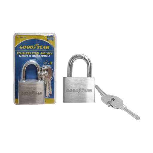 [CAN-GOO-991-2401838] CANDADO DE ARCO ACERO INOXIDABLE 50 MM REF. 991-2401838 / 018384 MARCA GOOD YEAR