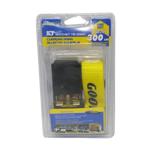 [COR-GOO-991-90138397] CORREA AMARRE C/RATCHET (CINCHO) DE 1" X 3 MTS HASTA 136KG 1PZAS REF 991-90138397 / 488777 GOOD YEAR
