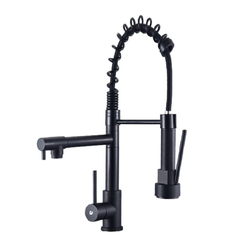 [GRI-BEL-GRI-1491] GRIFERIA FREGADERO MONOMANDO BRIDGE DOBLE BLACK GRI-1491 MARCA BELT-G