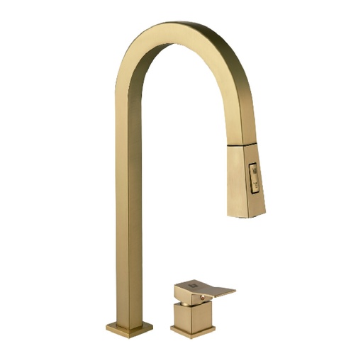 [GRI-BEL-GRI-1235] GRIFERIA FREGADERO MONOMANDO 2 PIEZAS PIAZZA GOLDEN BRUSHED / CEPILLADO / SATINADO EXTENSIBLE REF. GRI-1235 MARCA BELT-G