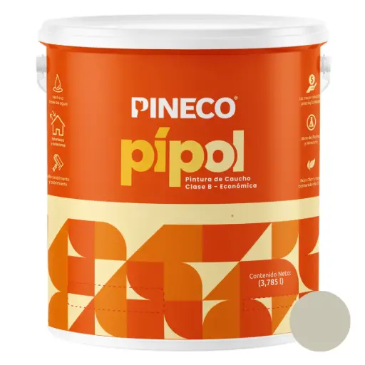 [PIN-PIN-PIP0116B2G] PINTURA DE CAUCHO PIPOL CLASE B 1 GL COLOR GREIGE REF. PIP0116B2G MARCA PINECO