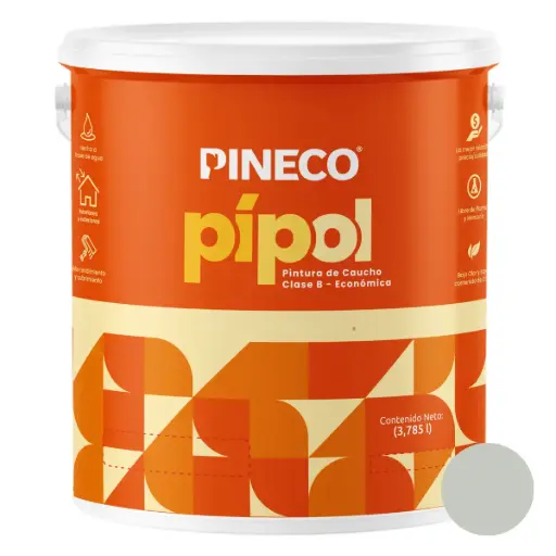 [PIN-PIN-PIP0174B2G] PINTURA DE CAUCHO PIPOL CLASE B 1 GL COLOR GRIS ALBA REF. PIP0174B2G MARCA PINECO
