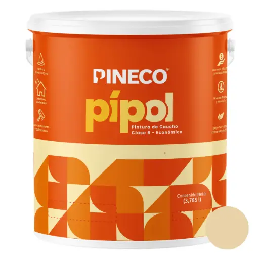[PIN-PIN-PIP0112B2G] PINTURA DE CAUCHO PIPOL CLASE B 1 GL COLOR MARFIL REF. PIP0112B2G MARCA PINECO