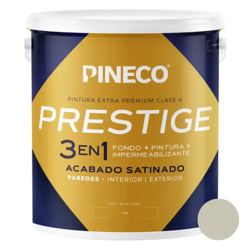 [PIN-PIN-PRS0266AAA2G] PINTURA DE CAUCHO SATINADO PRESTIGE 3 EN 1 CLASE AAA 01 GL COLOR GREIGE REF. 66AAA2G MARCA PINECO