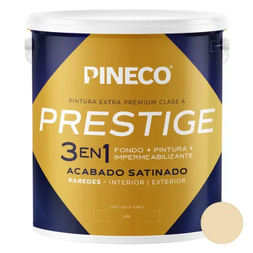[PIN-PIN-PRS0212AAA2G] PINTURA DE CAUCHO SATINADO PRESTIGE 3 EN 1 CLASE AAA 01 GL COLOR MARFIL REF. 12AAA2G MARCA PINECO