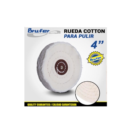 [PUL-BRU-491005] RUEDA DE COTTON ( DISCO ALGODON ) PARA PULIR 4" X 50 HOJAS REF. 491005 MARCA BRUFER
