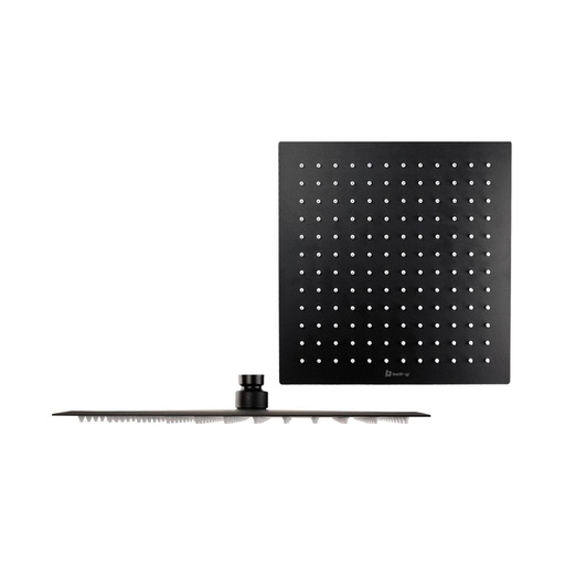 [REG-BEL-GRI-0266] REGADERA ANTICALCAREA 12" ULTRA PLANA CUADRADA SIN BRAZO BLACK GRI-0266 MARCA BELT-G
