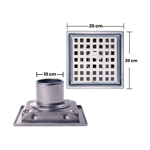 [REJ-BEL-GRI-0880] REJILLA ACERO INOX. ANTICUCARACHA 20CM PARA TUBO 4" CUADRADA REF. GRI-0880 MARCA BELT-G