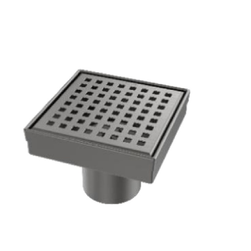 [REJ-NOV-NVDES3227] REJILLA CUADRADA / DESAGUE 10 CM SERIE SQUARE DOTS (PERFORADA) ACERO INOX ANTHRAC / GRIS MARCA NOVA