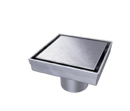 [REJ-NOV-NVDES0052] REJILLA CUADRADA / DESAGUE 10 CM SERIE SQUARE UNSEEN FLAT ACERO INOX BRUSHED MARCA NOVA