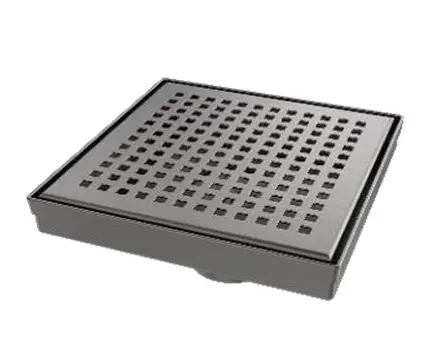 [REJ-NOV-NVDES3466] REJILLA CUADRADA / DESAGUE 15 CM SERIE SQUARE DOTTS (PERFORADA) ACERO INOX ANTHRAC / GRIS MARCA NOVA