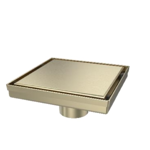 [REJ-NOV-NVDES3475] REJILLA CUADRADA / DESAGUE 15 CM SERIE SQUARE UNSEEN FLAT ACERO INOX D´OR / DORADO MARCA NOVA