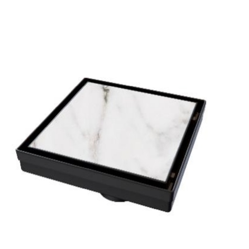 [REJ-NOV-NVDES0054] REJILLA CUADRADA / DESAGUE 15 CM SERIE SQUARE VERT UNSEEN MATT ACERO INOX NOIR / NEG-BLAN MARCA NOVA